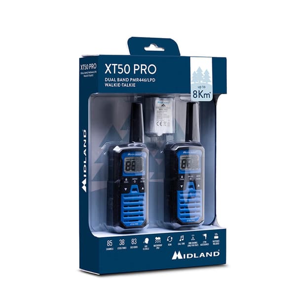 Walkie Talkie XT50 Pro Duo Sort/Blå