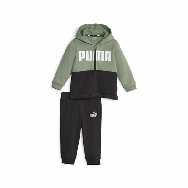 Baby træningsdragt Puma Minicats Colorblockk Sort Grøn - 6-9 måneder