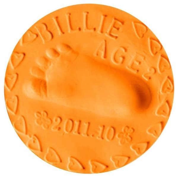 Bebis avtryck Tonavtryck DIY hantverk presenter Orange