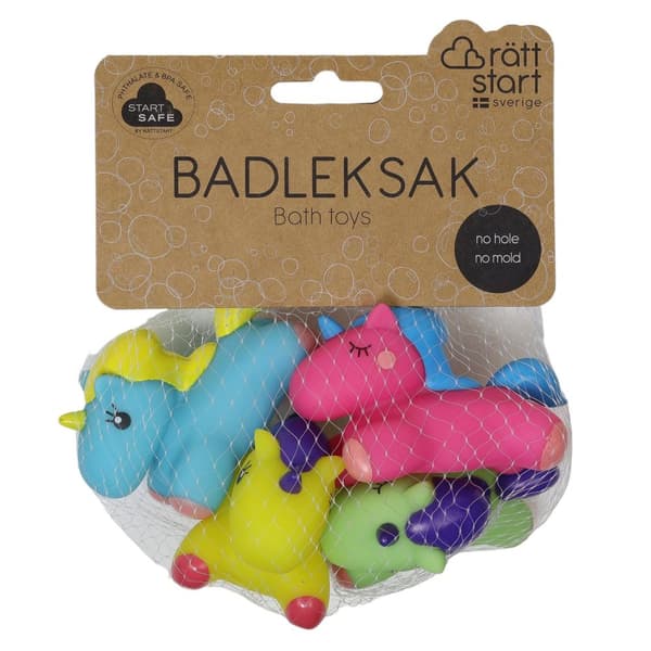 Badleksaker, Enhörningar, 4-pack - Rätt Start