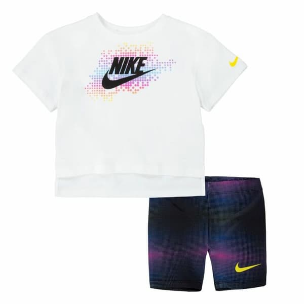 Träningskläder, Barn Nike Aop Bike Blå Vit Multicolour 2 Delar - 18 månader