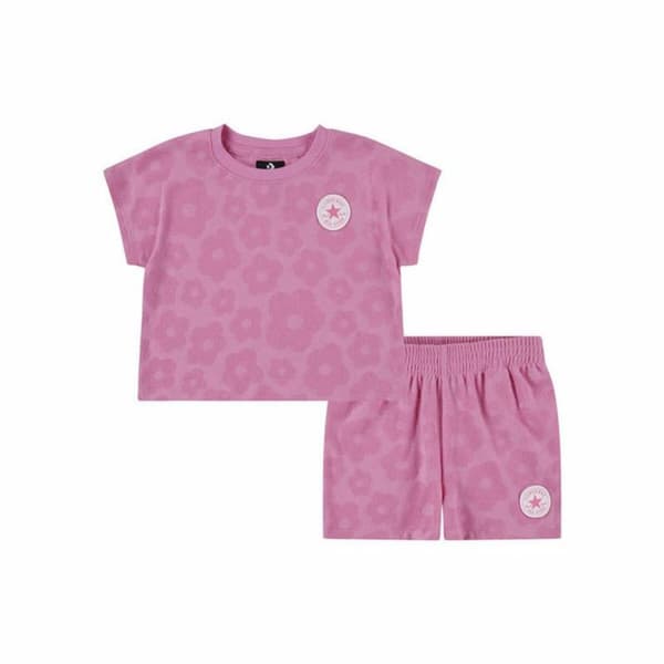Träningskläder, Barn Converse Floral Jacquard Mörkrosa - 5-6 år