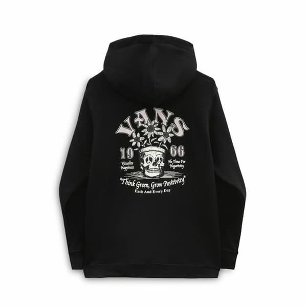 Tröja med huva Unisex Vans Peace Head Vit Svart - 10-12 år