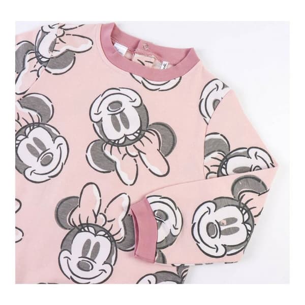 Træningsdragt til børn Minnie Mouse Pink Okker - 24 måneder