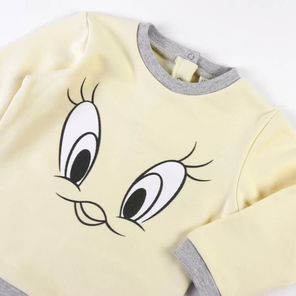 Træningsdragt til børn Looney Tunes Gul - 1måned