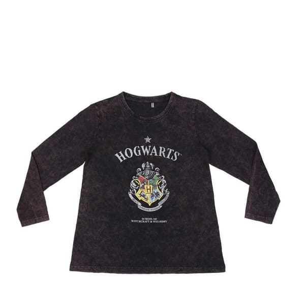 Langærmet T-shirt til Børn Harry Potter Grå Mørkegrå - 12 år