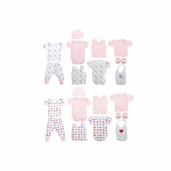 Sæt med tøj DKD Home Decor Hvid Pink (2 enheder) Bomuld 0-6 måneder