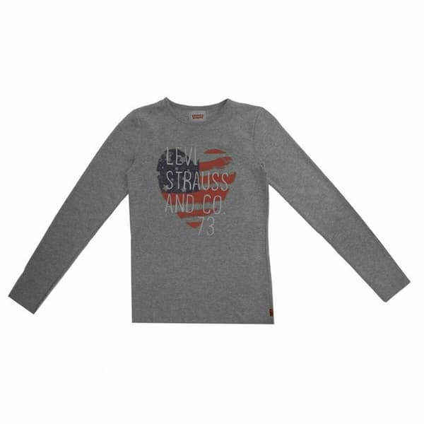 Langærmet T-shirt til Børn Levi's Fille Mørkegrå - 16 år