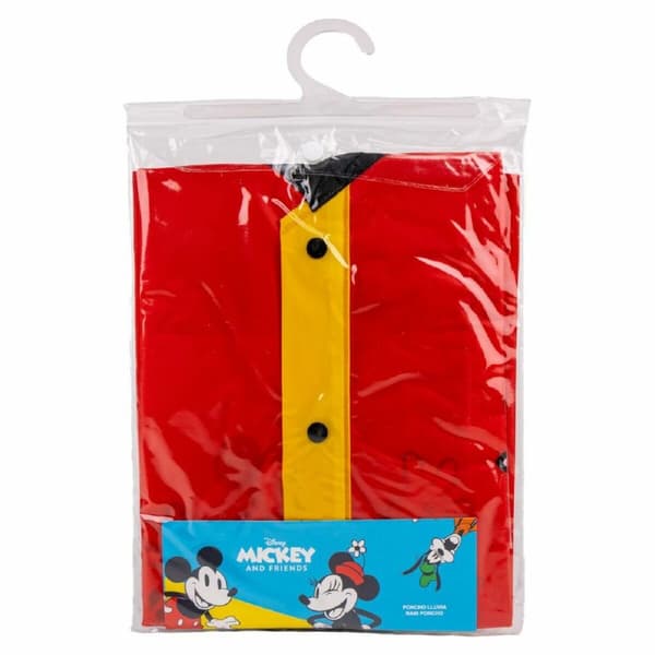 Vandtætte Poncho med Hætte Mickey Mouse Rød - 3-4 år