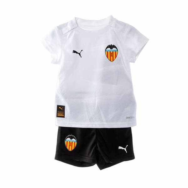 Sportstøj til Baby Puma Valencia CF Hvid Sort - 4-6 måneder