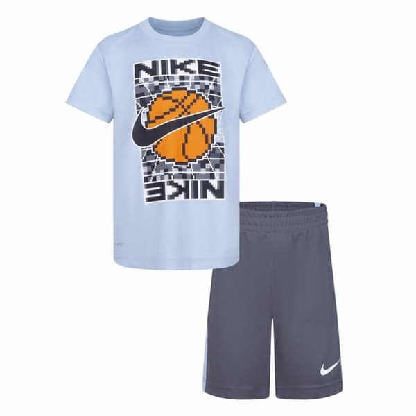 Sportstøj til Børn Nike Df Icon Grå Multifarvet 2 Dele - 7 år