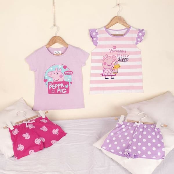 Sommerpyjamas for gutter Peppa Pig Rosa Lilla - 2 År