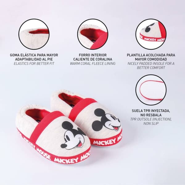 Hustøflene Mickey Mouse Lysegrp - 28-29