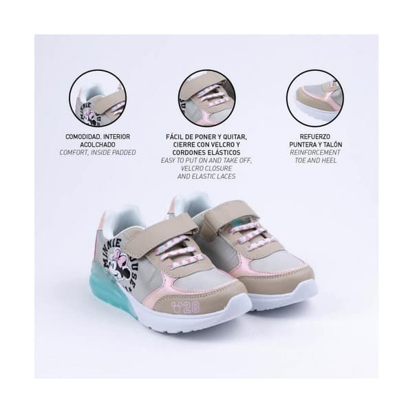 LED joggesko Minnie Mouse Beige - 32