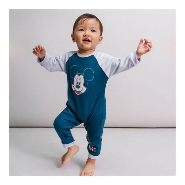 Vauvan pitkähihainen potkupuku Mickey Mouse Sininen - 36 kuukautta