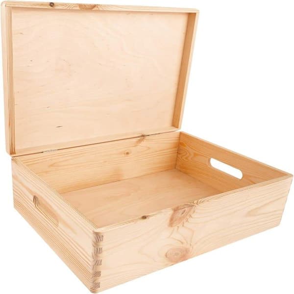 Födelsekartong i trä - Födelseskrin för flickor - Minneslåda - 40 x 30 x 14 cm - Teddybjörnsmönster