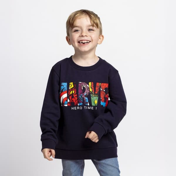 Tröja utan huva Barn Marvel Mörkblå - 10 år