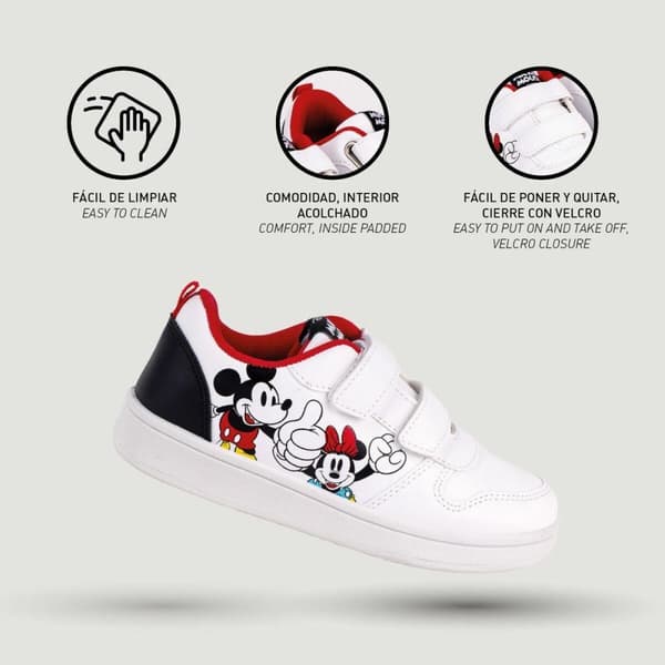 Lasten urheilukengät Mickey Mouse Velcro Valkoinen - 29