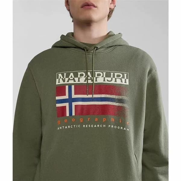 Hættetrøje til Børn Napapijri B-Kreis H Mørk grøn - L