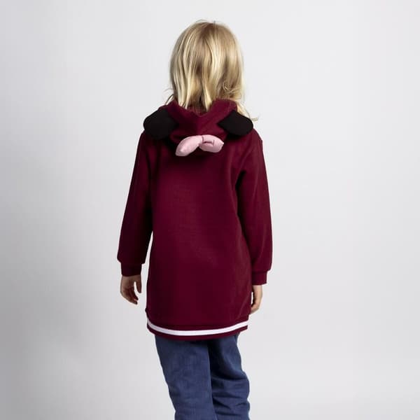 Sweatshirt med hætte til piger Minnie Mouse Rød - 4 år