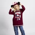 Miniatyrbillede 2 af 5: Sweatshirt med hætte til piger Minnie Mouse Rød - 6 år