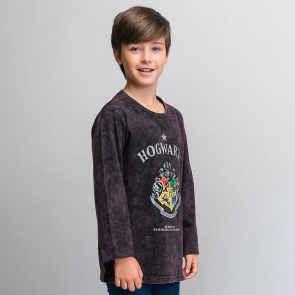 T-shirt med lång ärm Barn Harry Potter Grå Mörkgrå - 8 år