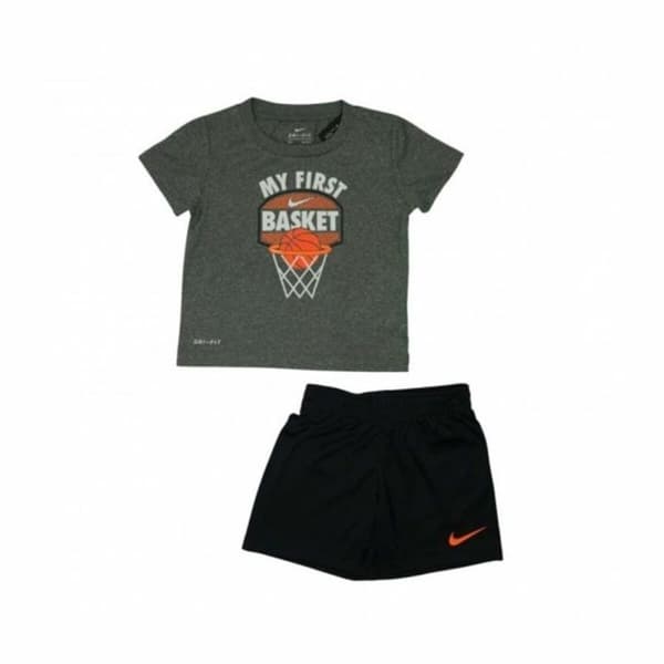 Träningskläder, Barn Nike My First Basket Svart Grå 2 Delar - 7 år