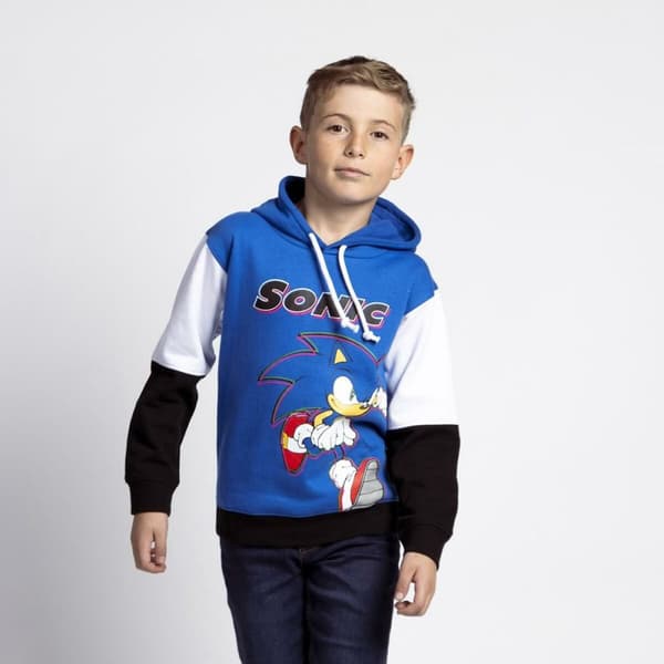 Tröja med huva Unisex Sonic Blå - 10 år