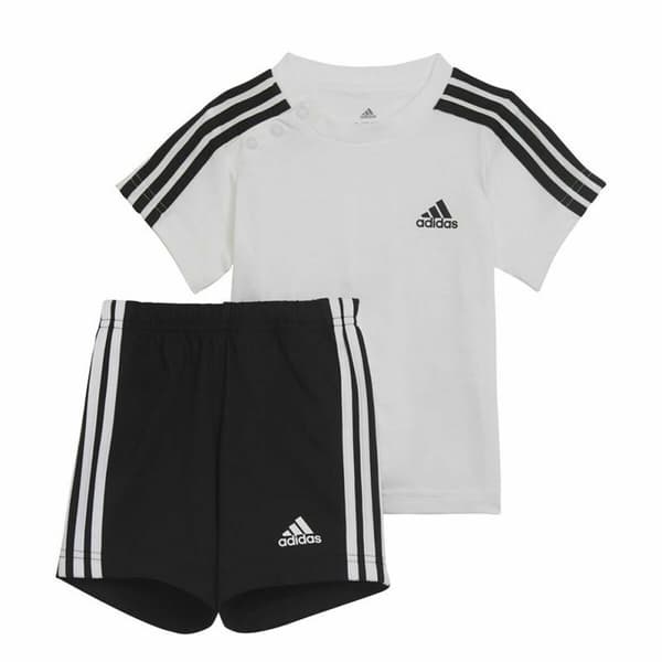 Sportstøj til Baby Adidas Three Stripes Sort Hvid - 3-6 måneder