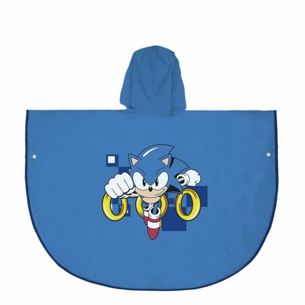 Vandtætte Poncho med Hætte Sonic Blå - 3-4 år