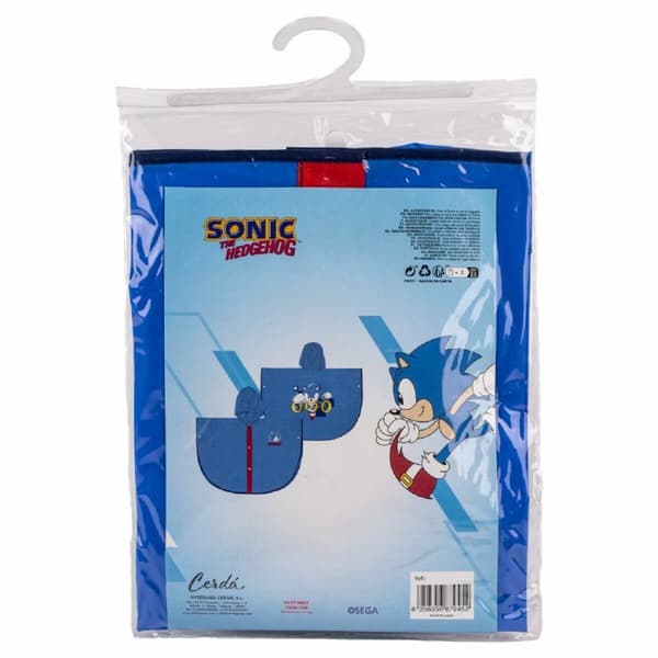 Vandtætte Poncho med Hætte Sonic Blå - 3-4 år