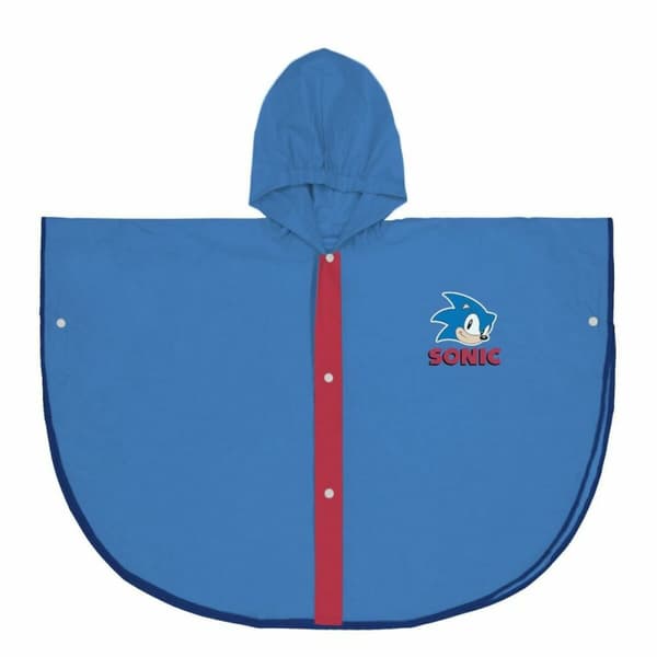 Vandtætte Poncho med Hætte Sonic Blå - 3-4 år