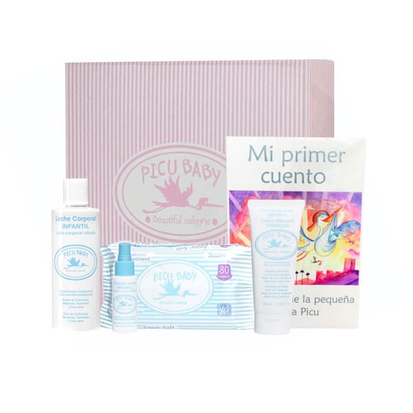 PICU BABY INFANTIL CAJA RAYAS ROSA NEW set 5 pz