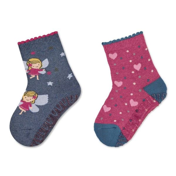 Sterntaler Textile Box - 8132126 - Glitzerflitzerair DP Fee+Herz Slipper Sock, Blue Ink, 18 Baby Boy