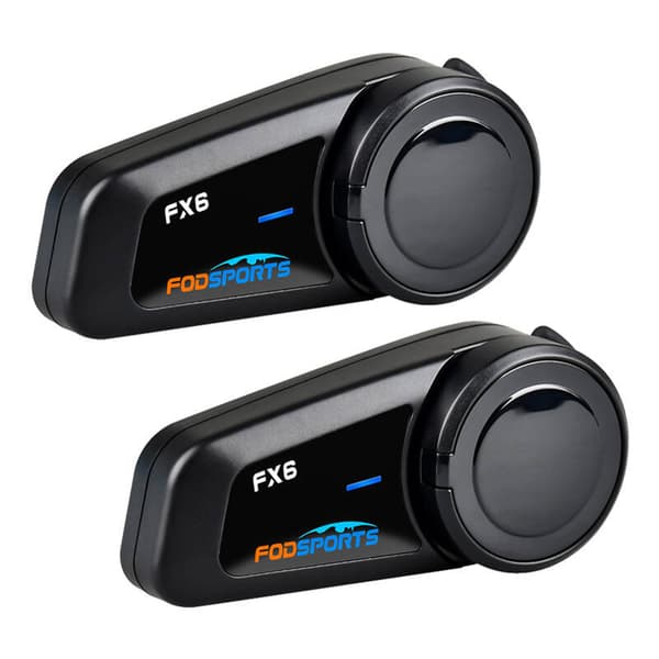 Fodsports FX6 motorsykkel intercom to-pakning (svart)