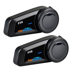Fodsports FX6 motorsykkel intercom to-pakning (svart)