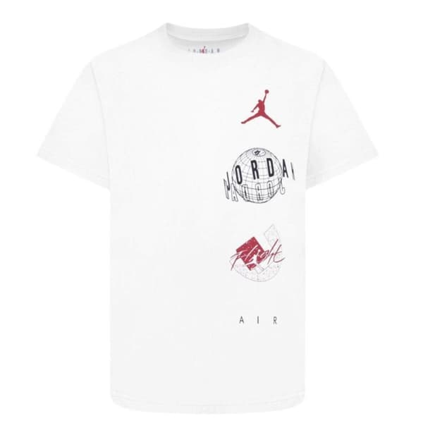 Barn T-shirt med kortärm Nike JDB AIR GLOBE JORDAN SS TEE 95D121 001 Vit - 10 år