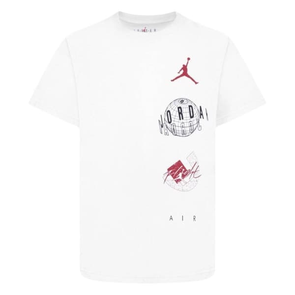 Barn T-shirt med kortärm Nike JDB AIR GLOBE JORDAN SS TEE 95D121 001 Vit - 10 år
