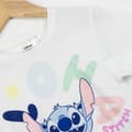 Miniatyrbillede 3 af 6: Børne Kortærmet T-shirt Stitch Hvid - 8 år