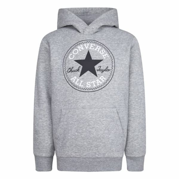 Tröja med huva Unisex Converse Chuck Taylor Patch Core Ljusgrå - 6-7 år