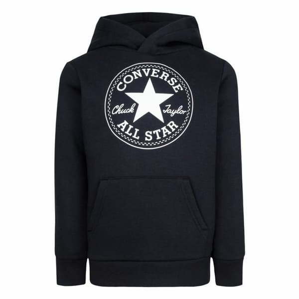 Tröja med huva Unisex Converse Chuck Taylor Patch Core Svart - 5-6 år