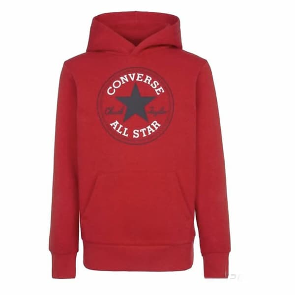 Tröja med huva Unisex Converse Chuck Taylor Patch Core Röd - 5-6 år