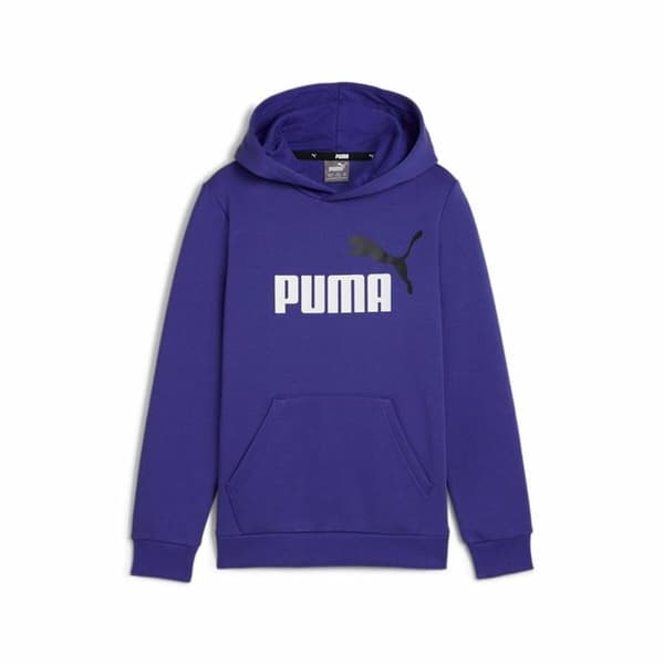 Tröja med huva Unisex Puma Essentials+ 2 Col Big Logo Blå - 11-12 år