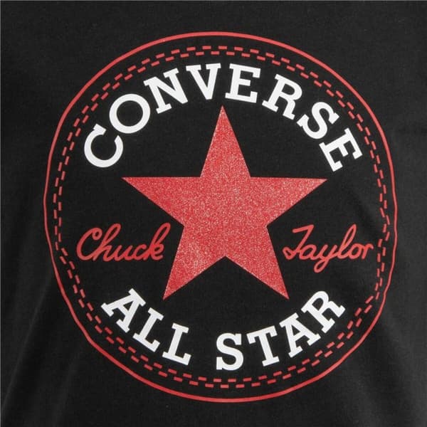 Barn T-shirt med kortärm Converse Timeless Chick Patch Svart - 6-7 år