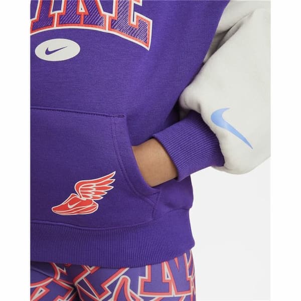 Sweatshirt med hætte til piger Nike Join The Club Violet - 5-6 år