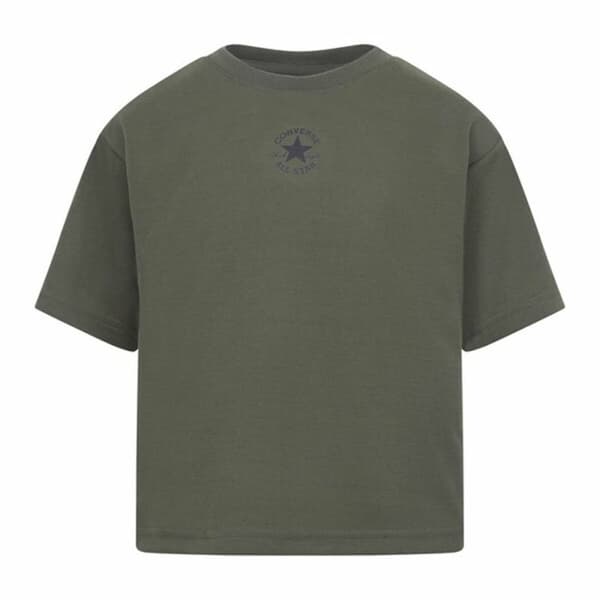 Barn T-shirt med kortärm Converse Chuck Patch Boxy Oliv - 10-12 år