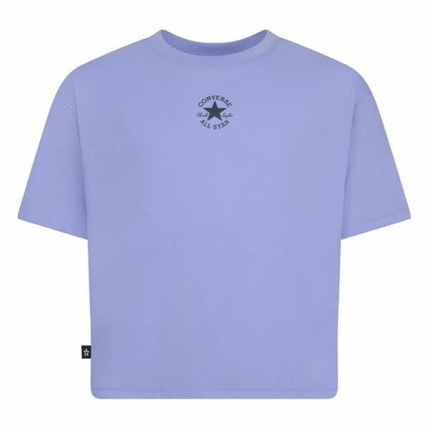 Barn T-shirt med kortärm Converse Chuck Patch Boxy Violett - 13-15 år