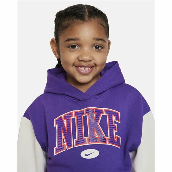 Sweatshirt med hætte til piger Nike Join The Club Violet - 3-4 år