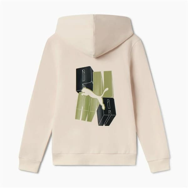 Jacka Barn Puma Essentials+ Graphic Hoodie Fz Beige - 13-14 år
