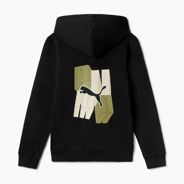 Jacka Barn Puma Essentials+ Graphic Hoodie Fz Svart - 13-14 år